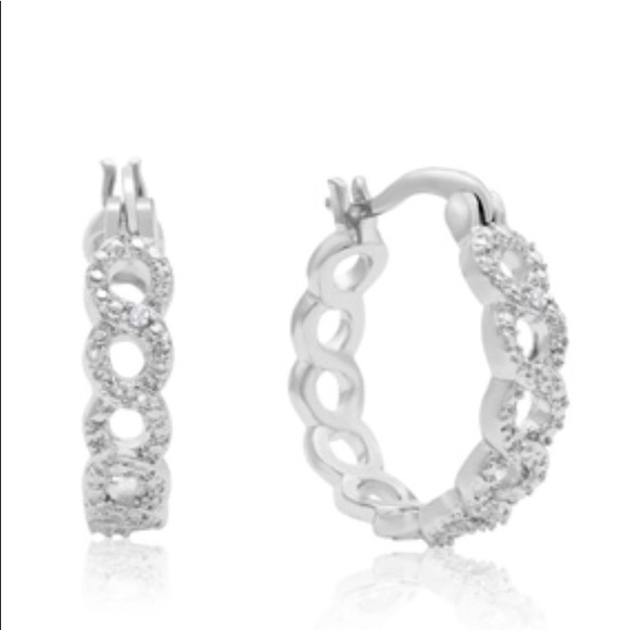 Jewelry - Infinity Diamond Platinum Hoops